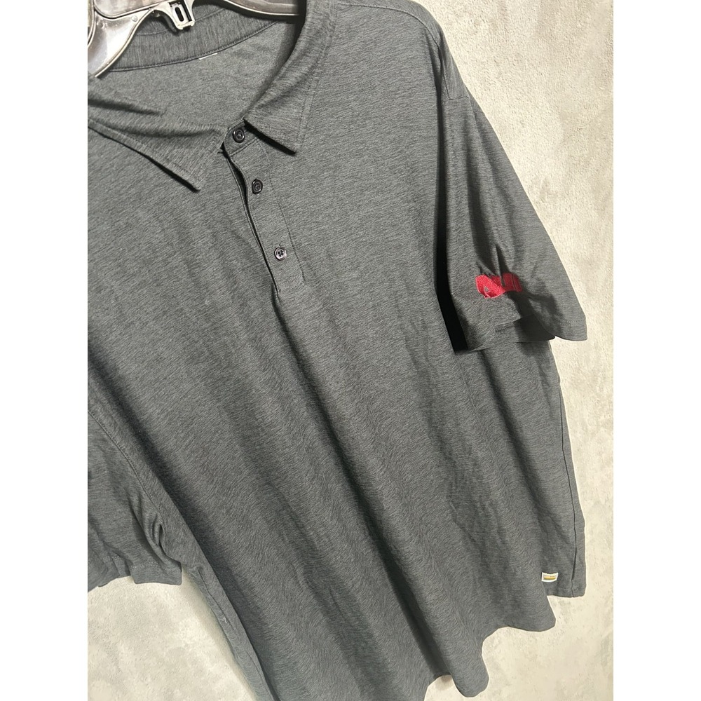 Vuori Polo Shirt Mens 2XL Gray Strato Tech Stretch Golf Tennis Performance Gym